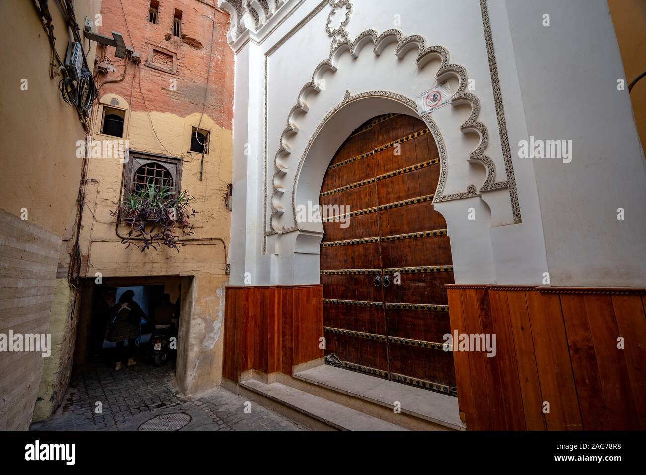 Marrakech, Maroc - portes traditionnelles marocaines Banque D'Images