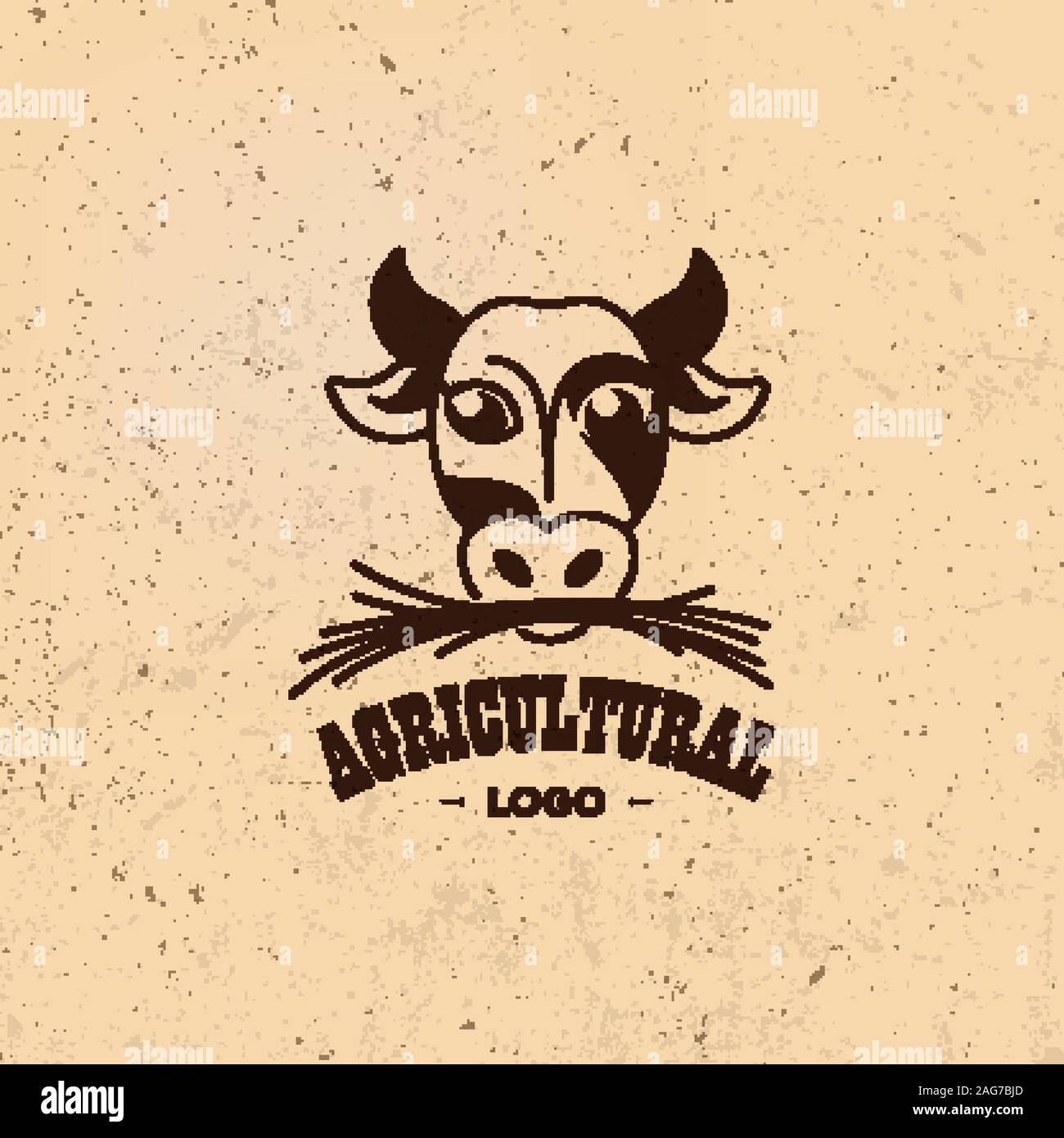 Logo agricole vectorielles. Illustration de la vache. Metal industriel rural Illustration de Vecteur