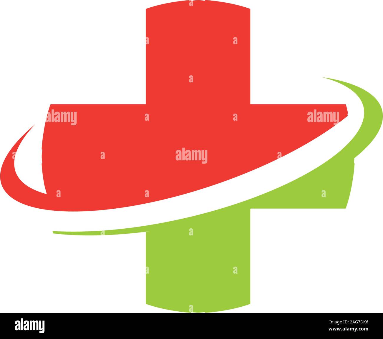 La croix verte rouge pour les établissements médicaux services médicaux, hospitaliers, les hôpitaux, les pharmacies, les centres de réadaptation, les organismes de bienfaisance, veterenarnyh clinique. L'aide Illustration de Vecteur