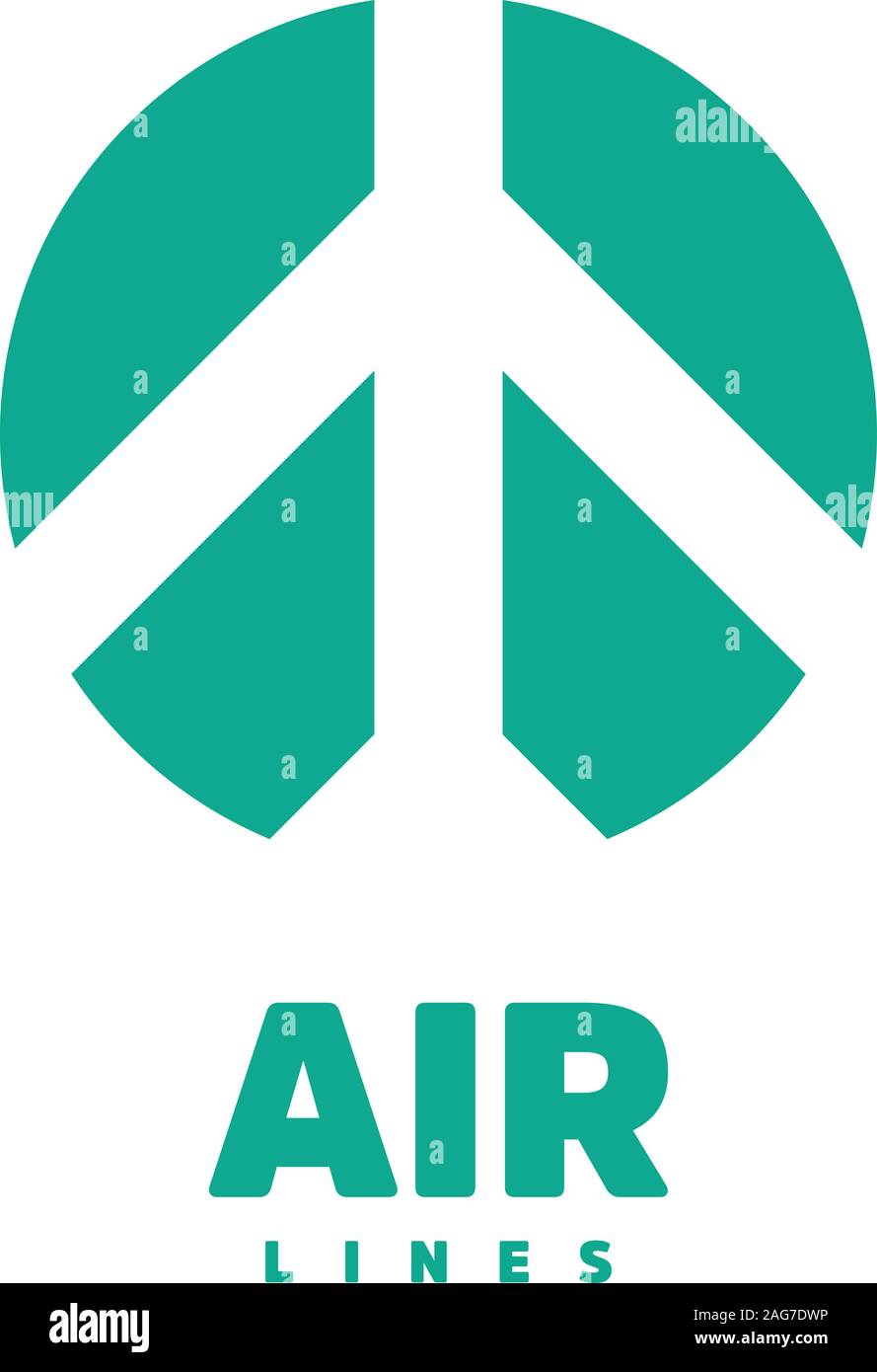 Logo de l'avion. Logo de l'air. Logo de la compagnie. Logo de l'aéroport. Logo vol. Logo de l'aile. Logo d'aéronefs. Illustration de Vecteur