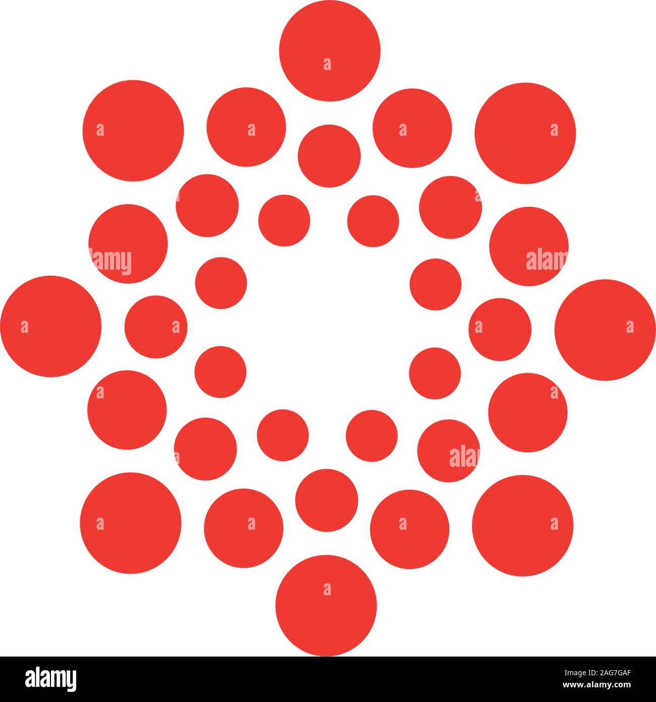 Logo vector moderne des cercles. Logo rond. Signe minimaliste isolées liées à la chimie, physique, biologie, médecine, pharmacologie, tourisme Illustration de Vecteur