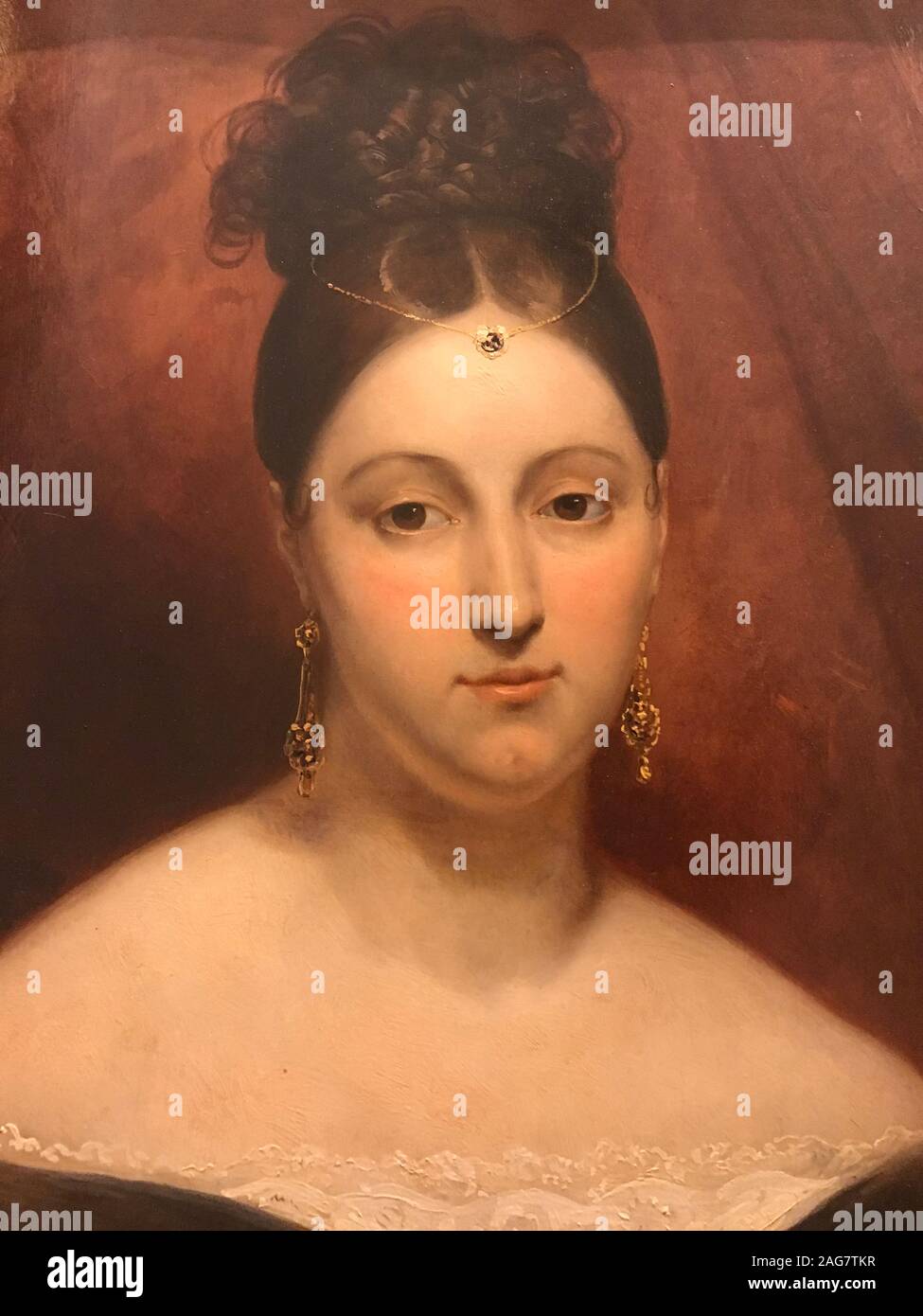 Portrait de la cantatrice Maria Malibran (1808-1836), 1831. On trouve dans la collection de mus&# xe9;e de la vie romantique, Paris. Banque D'Images