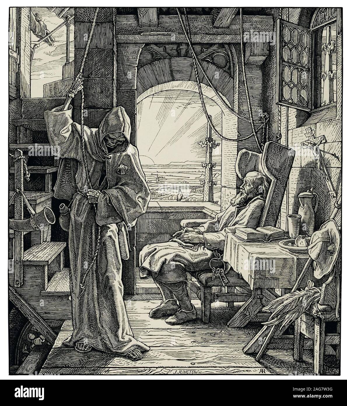 La mort comme un ami, 1851. Collection privée. Banque D'Images