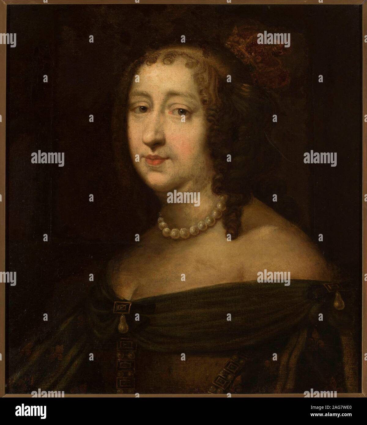 Portrait de Marie Louise de Gonzague (1611-1667), Reine de Pologne, milieu du 17ème siècle. On trouve dans la collection de Muzeum Narodowe, Varsovie. Banque D'Images