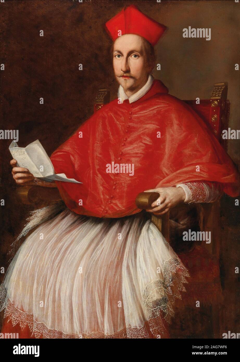 Portrait du Cardinal Francesco Barberini (1597-1679) , ca 1624. Collection privée. Banque D'Images