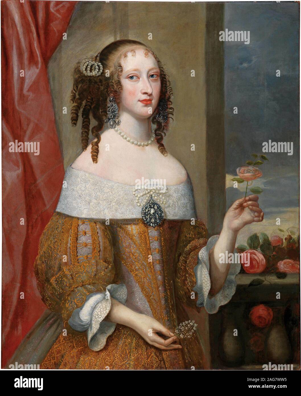 Portrait de la princesse Henriette Adélaïde de Savoie (1636-1676), électrice de Bavière. Collection privée. Banque D'Images