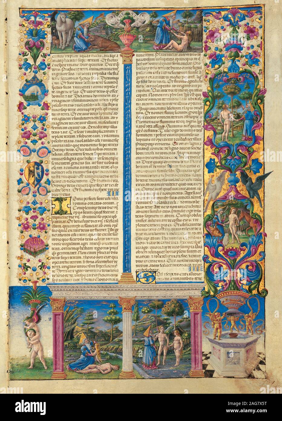 La Bible de Borso d'Este, 1455-1461. On trouve dans la collection de Biblioteca Estense Universitaria, Modène. Banque D'Images