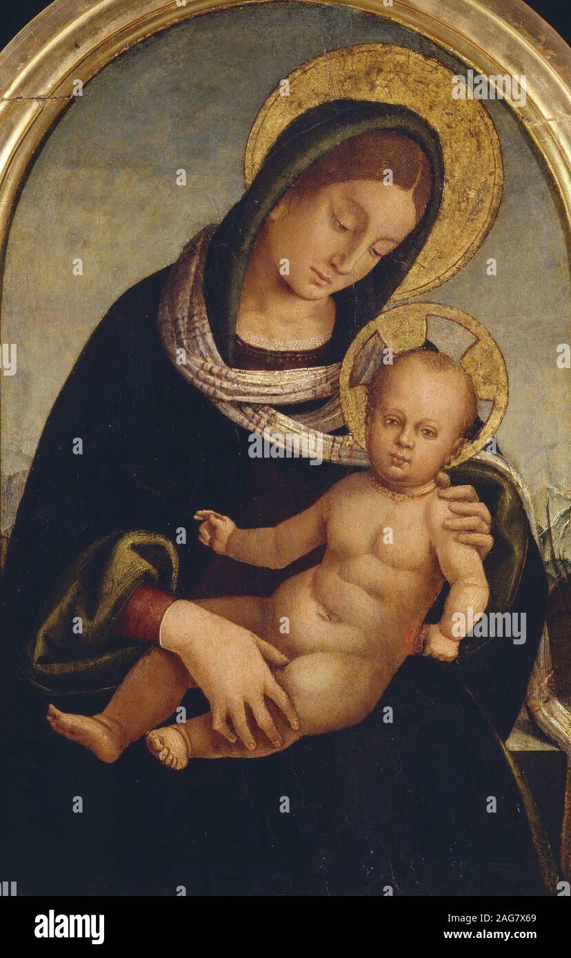 Vierge à l'enfant, ca 1510-1515. On trouve dans la Collection de l'Accademia Carrara, Bergame. Banque D'Images