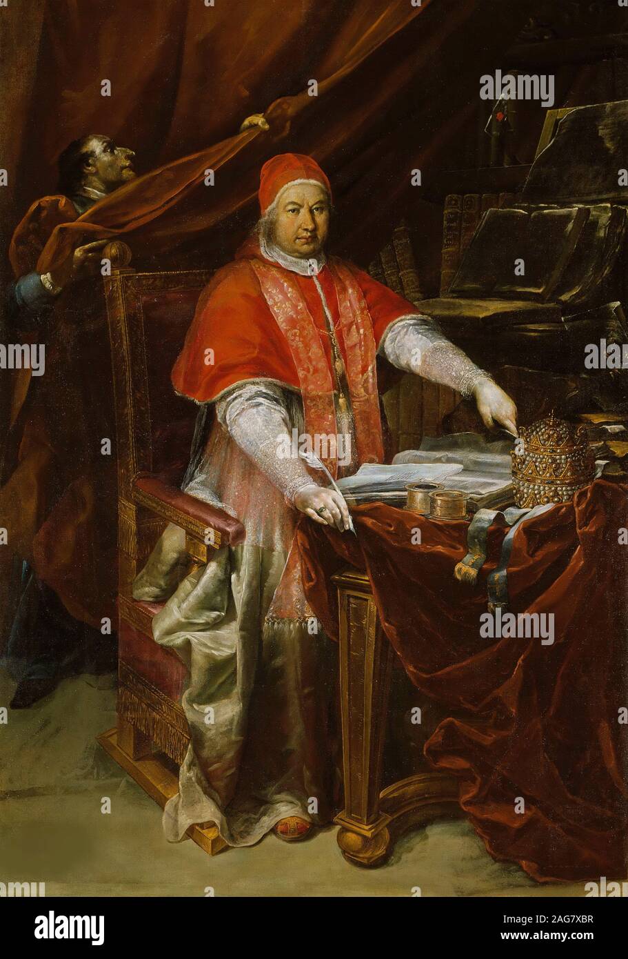 Portrait du Pape Benoît XIV (1675-1758), 1740. On trouve dans la collection de Musei Vaticani Viale Vaticano, Rome. Banque D'Images