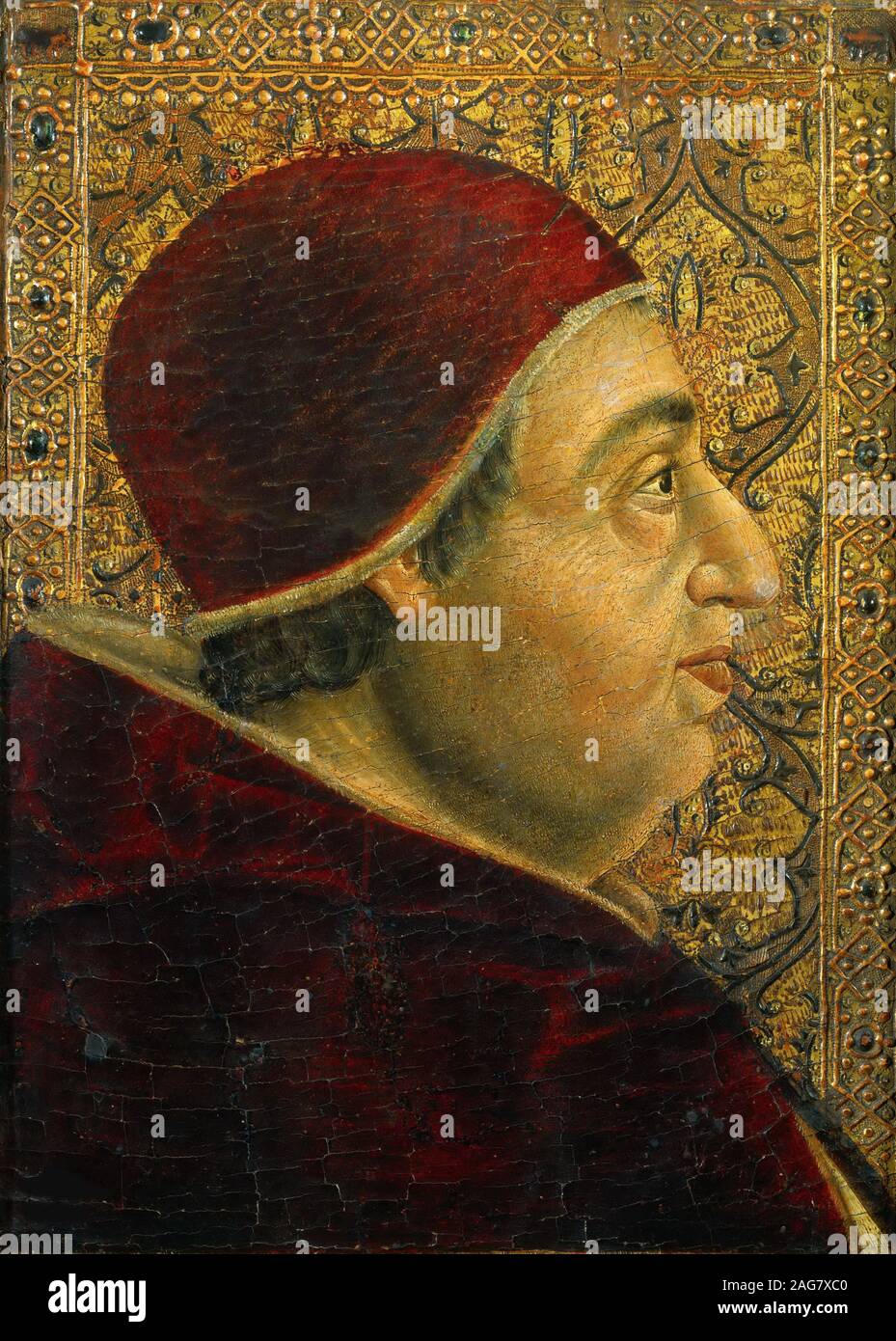 Portrait du Pape Alexandre VI (1431-1503), années 1490. On trouve dans la collection de Musei Vaticani Viale Vaticano, Rome. Banque D'Images