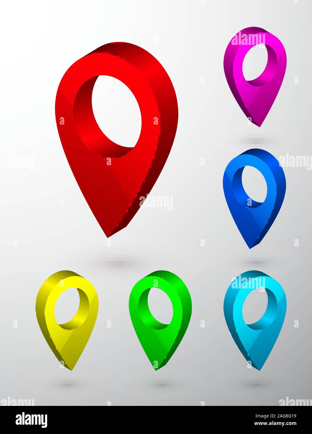 Pointeur de carte 3d. Symbole Navigator isolé sur fond gris. Vector illustration. Illustration de Vecteur