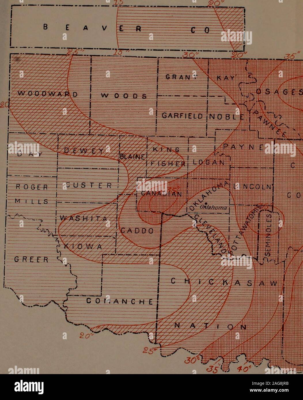 . Rapport du Gouverneur de l'Oklahoma au secrétaire de l'intérieur. ou je f = moins de [5 à 20 115 20 pouces pouces ini LES PRÉCIPITATIONS TOTALES POUR L'année 1903. £0. r 40 CHEROKEE C R E E K ; C 0 U N T R y j'iCflunrfi• * * c h o c r a r 1 i - -- .^/-. r-s 7- V ÉCHELLE DE SHAD€S. mi s de 15 à 20 jo pour 2525 à 30.OVF 831*po po po po po Pièce C. Banque D'Images