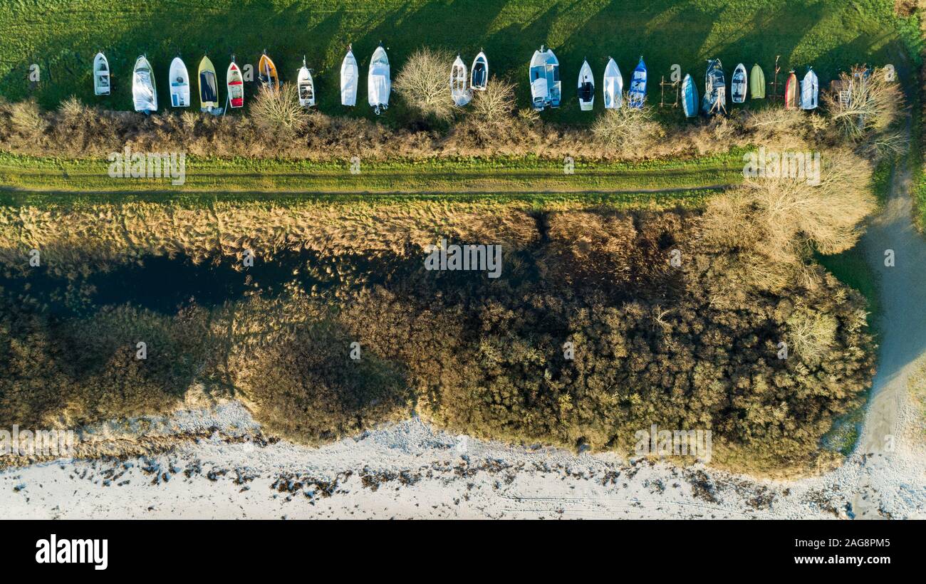 Photo de bateaux en attente de l'heure d'hiver. Banque D'Images