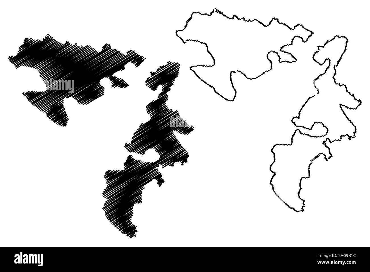 Republika Srpska (Bosnie-et-Herzégovine, Bosnie-Herzégovine, BOSNIE-HERZEGOVINE) map vector illustration gribouillage, croquis Srpska site Illustration de Vecteur