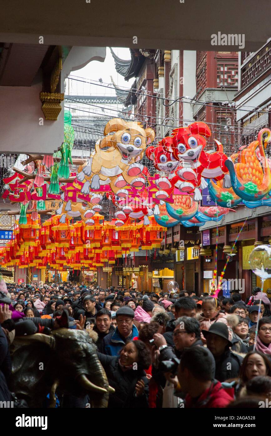 2018 ANNÉE DU CHIEN À SHANGHAI , Chine Banque D'Images