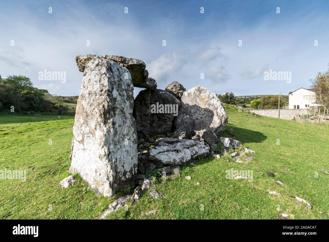 Sépulture néolithique Llety r'Filiast sur les grands ormes Head côte Nord du Pays de Galles près de Llandudno Banque D'Images