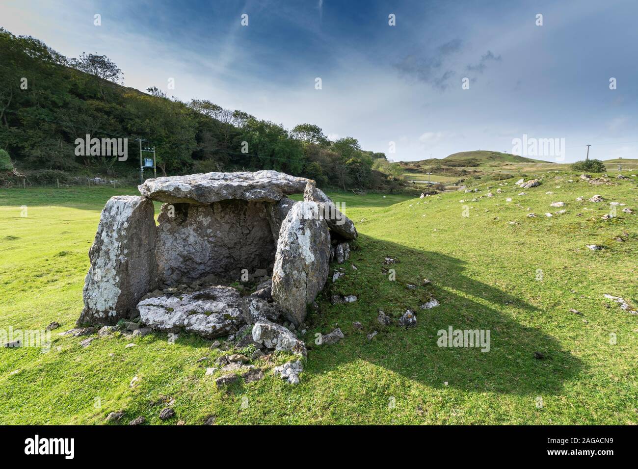 Sépulture néolithique Llety r'Filiast sur les grands ormes Head côte Nord du Pays de Galles près de Llandudno Banque D'Images