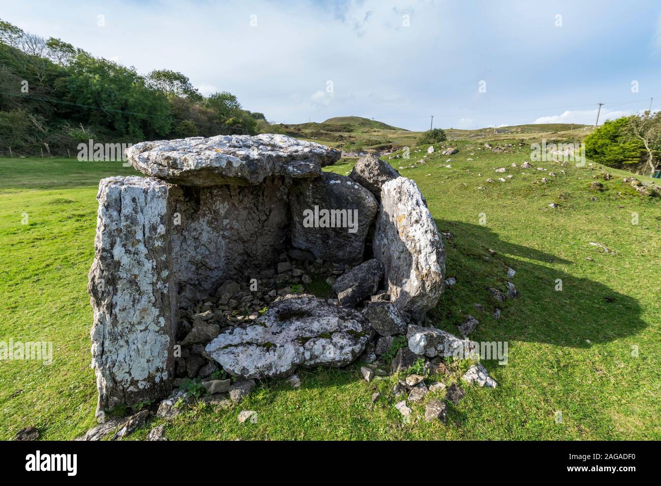Sépulture néolithique Llety r'Filiast sur les grands ormes Head côte Nord du Pays de Galles près de Llandudno Banque D'Images