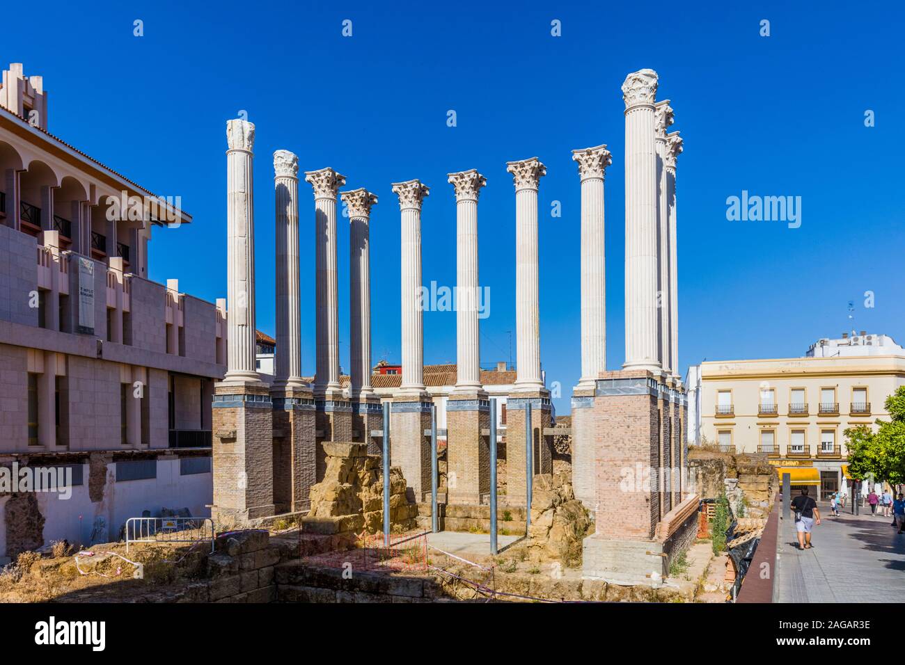 Ruines du temple romain de Córdoba à Cordoue en Andalousie Espagne Banque D'Images