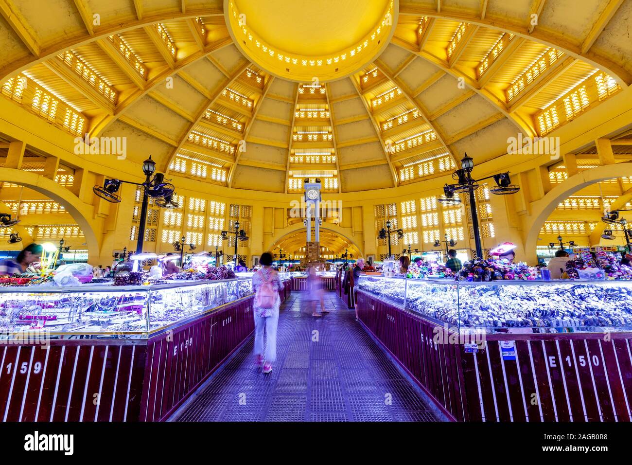 Le Marché Central, Phnom Penh, Cambodge. Banque D'Images