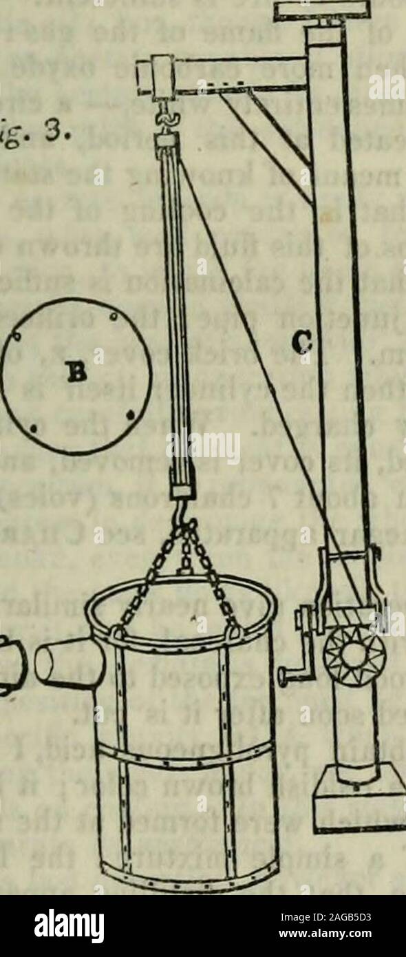 . Un dictionnaire des arts, manufactures et mines : contenant une présentation claire de leurs principes et de la pratique. La TVD dissipée, mais par degrés le liquorceases d'être transparent, et devient brun. Un adoptertube, A, est ensuite monté sur le vérin latéral. Cet adoptant,^^ ^^     entre dans un autre tube dans le même degré d'inclinaison 0(T Tl^* ! ! (CJl^^ qui commence l'appareil à condensation. Les moyens^^11^^Y IJ * de condensation varient selon les localités. Dans certaines oeuvres qu'ils cool par moyen de l'air, en faisant des thevapor passent par une longue série de cylindres, ou quelque-fois, même, je Banque D'Images