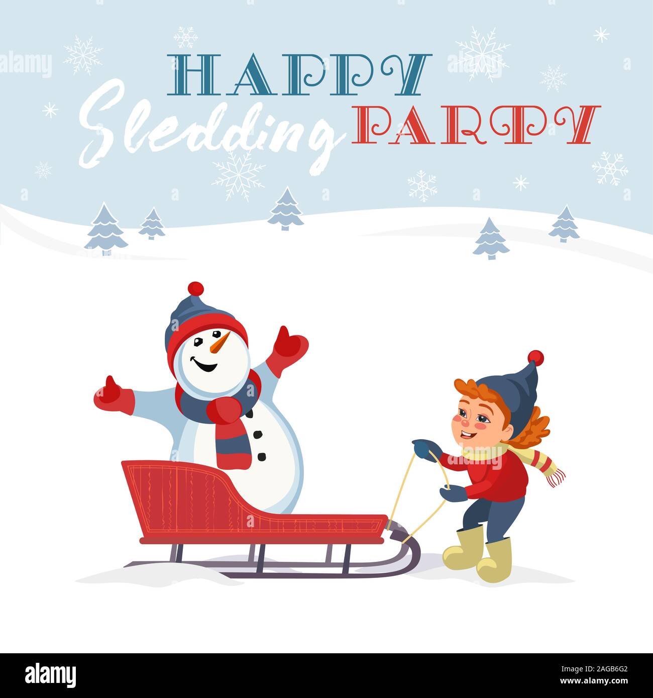 Traîneau à chiens heureux invitation parti modèle vectoriel Illustration de Vecteur