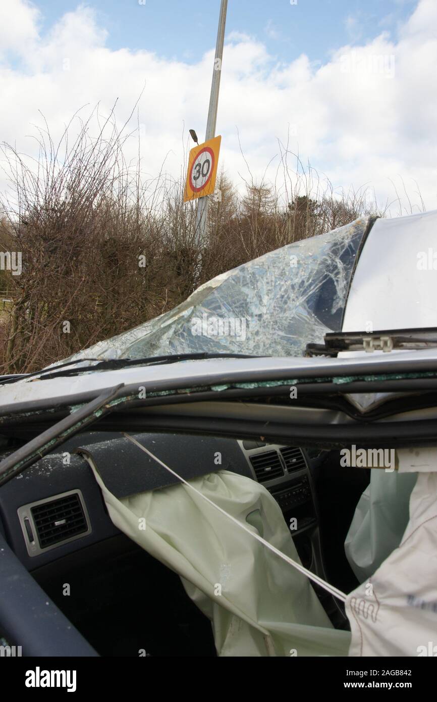 Accident de la route, accident de voiture Banque D'Images