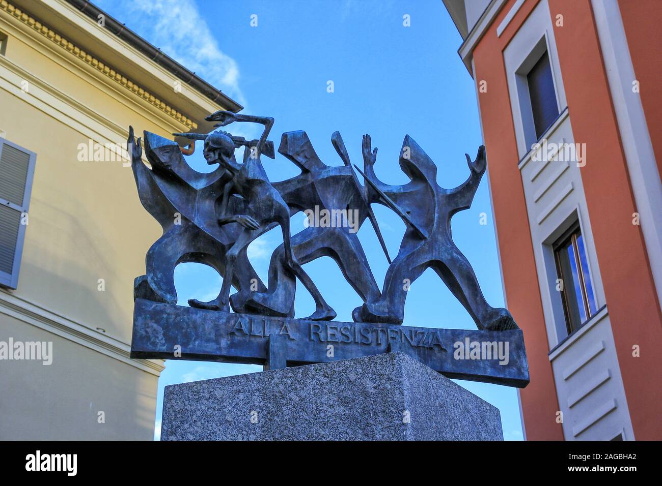 Sondrio, monument de la résistance anti-fasciste Banque D'Images