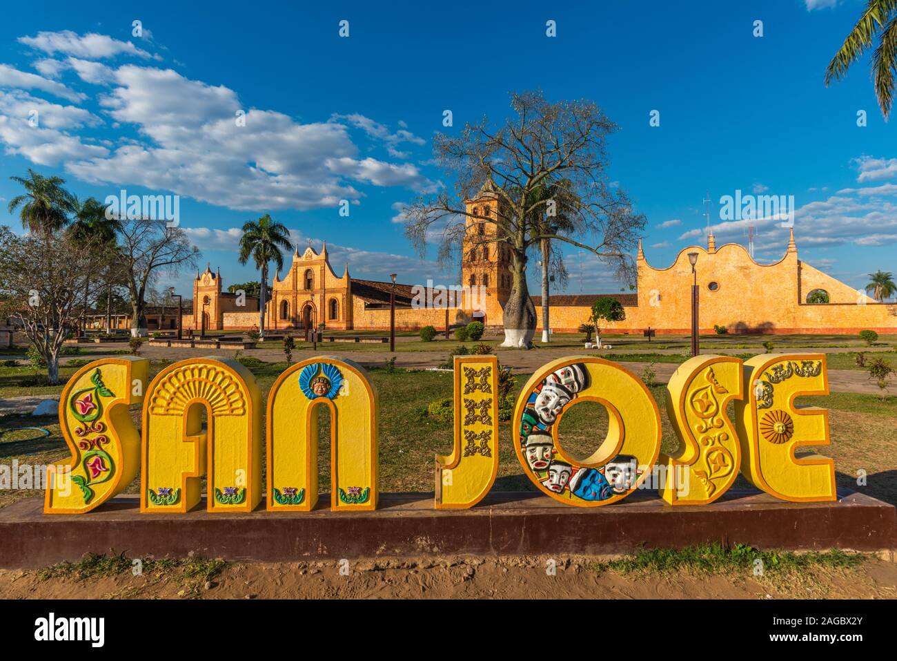 Mission Eglise de San José de Chiquitos, Mission jésuite, circuit de mission, patrimoine mondial de l'UNESCO, basses-terres orientales, Bolivie, Amérique latine Banque D'Images