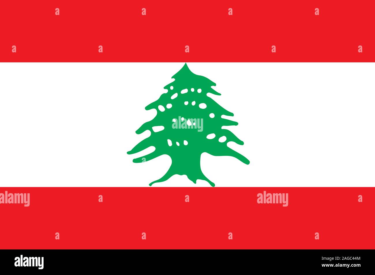 Grande télévision officielle de drapeau Horizontal Liban Banque D'Images