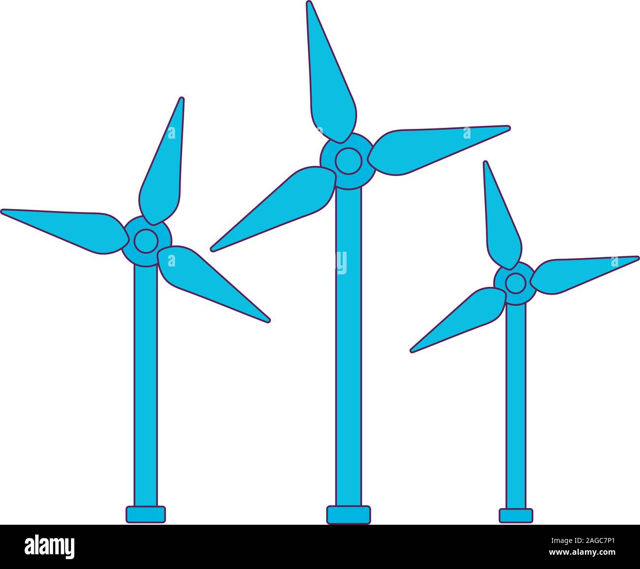 La conception des éoliennes, économiser de l'énergie durable eco power et de l'environnement thème Vector illustration Illustration de Vecteur