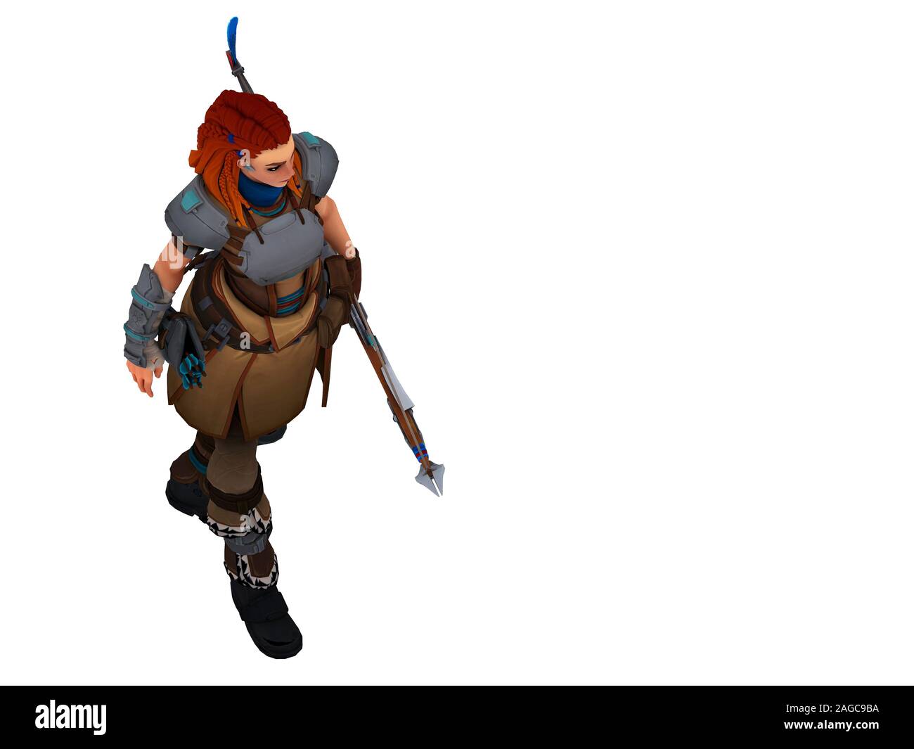 3D render of fighter warrior woman Banque D'Images