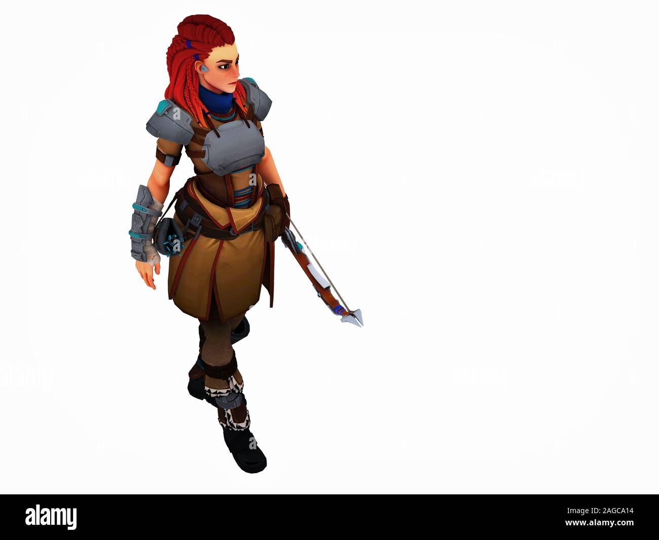 3D render of fighter warrior woman Banque D'Images