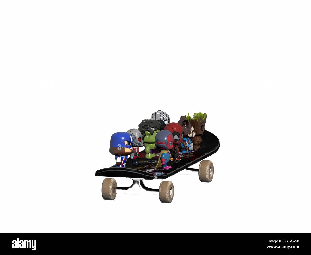 rendu tridimensionnel de skateboard avec jouets Banque D'Images