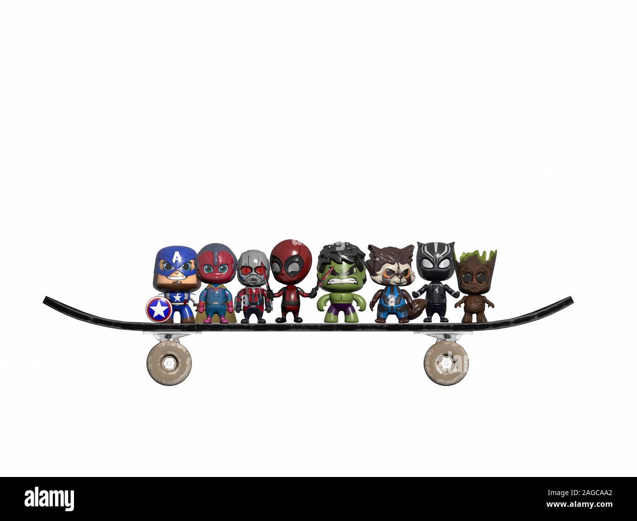 rendu tridimensionnel de skateboard avec jouets Banque D'Images