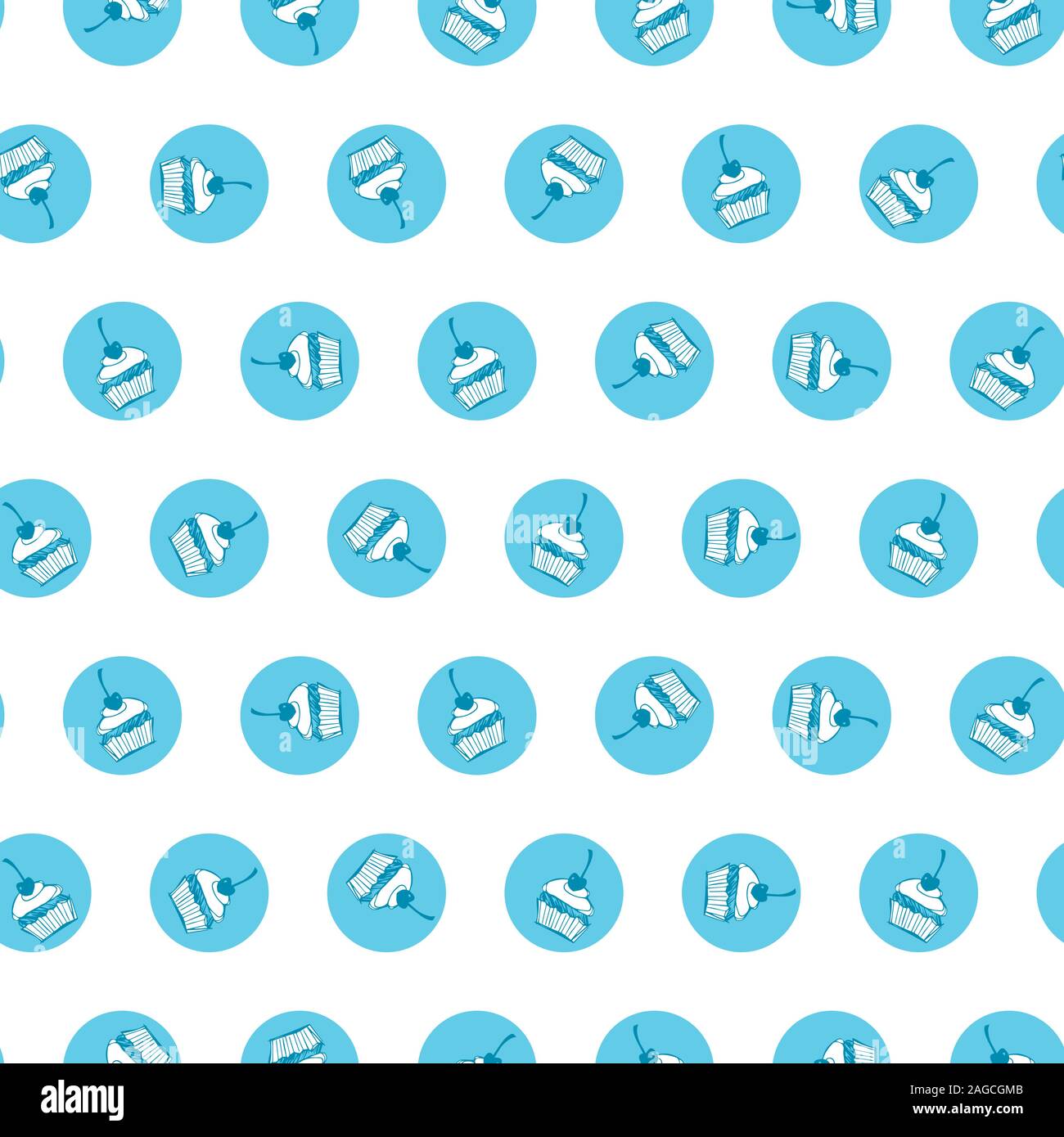 À pois blanc vecteur seamless pattern avec les petits cercles cupcakes. Idéal pour scrapbooking, tissu et papier peint des projets. Illustration de Vecteur