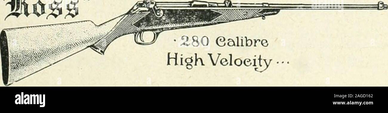 . Rod and Gun. Carabine ROSS CHANCE e reçoivent de nombreuses lettres de utilisateurs de rainures Ross concernant tlieir voyages de chasse réussie. Par exemple, M. E. Higginbottom de Port William, en Ontario, a écrit qu'il a obtenu dans la même semaine une amende bull moose et un ours noir wliich mesuré huit pieds de long et pesait six cents livres, et d'un shot a fait l'affaire dans les deux cas. Le Ross .280 morts sur les pousses à 457 m et le Ross .280 sporting cartouche avec sa technologie brevetée d'expansion tube cuivre bullet, un ancliors&gt ; jeu il assez hits. À vendre des fusils Ross à partir de $25 00 et vers le haut. Catalogue envoyé gratuitement o Banque D'Images
