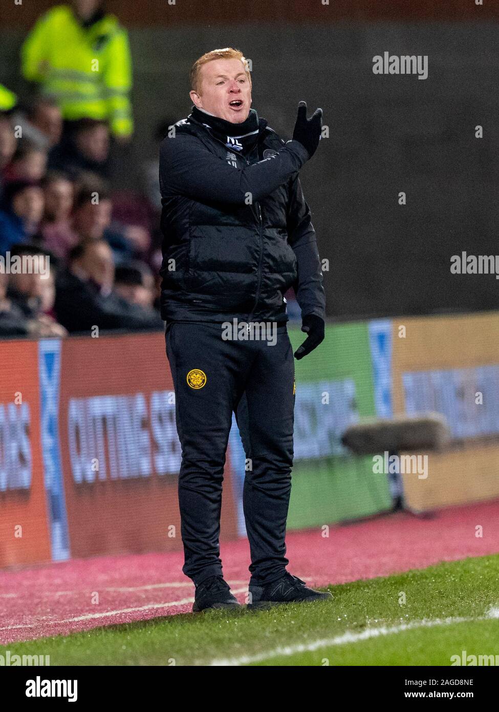 Parc de Murrayfield, Edinburgh, UK. Dec 18, 2019. Scottish Premiership Football, coeur de Midlothian contre Celtic ; Neil Lennon Gestionnaire Celtique - usage éditorial : Action Crédit Plus Sport/Alamy Live News Banque D'Images