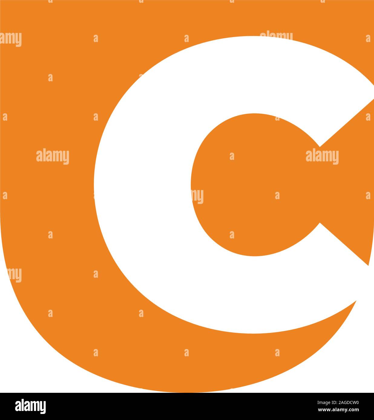 Uc lettre espace négatif simple vecteur logo Illustration de Vecteur