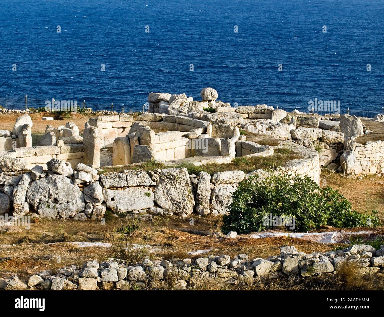 Mnajdra Neolithic Temple à Malte Banque D'Images