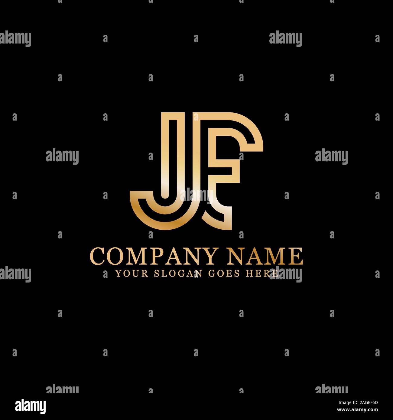 JF dessins de logos, monogramme logo Vector Illustration de Vecteur