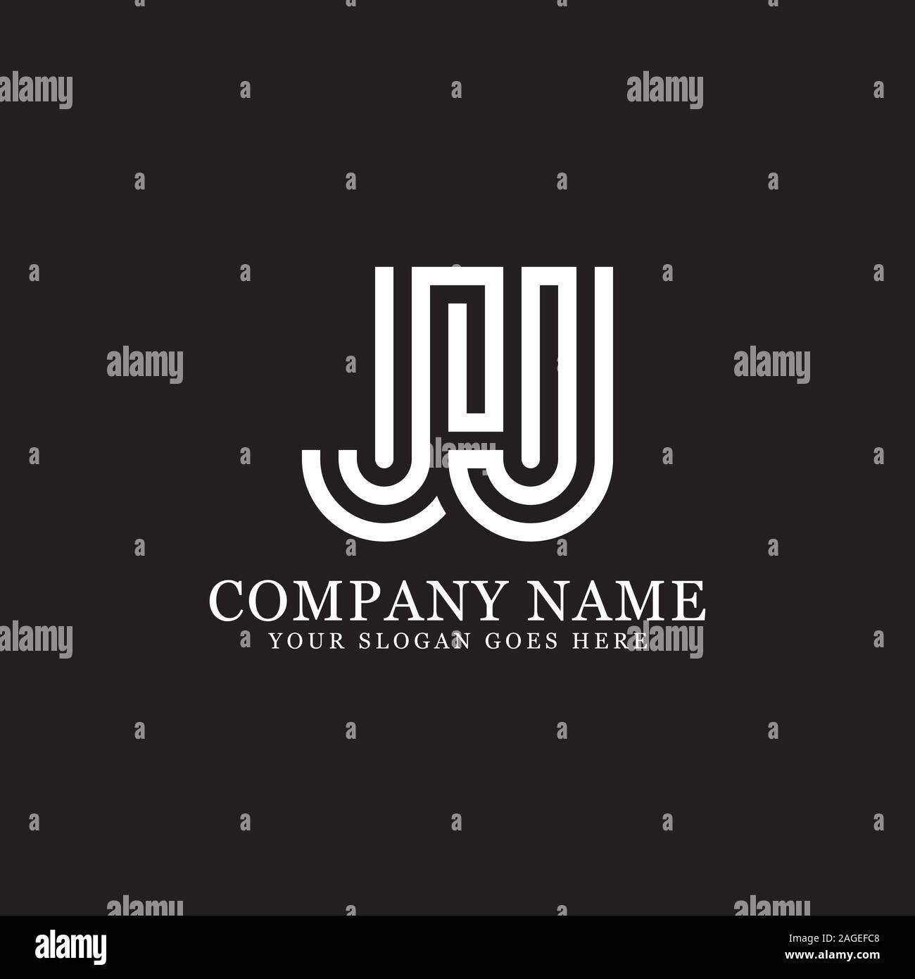 FJ lettre initiale Inspiration Logo, F et J combinaison vecteur avec logo idée hexagonale Illustration de Vecteur