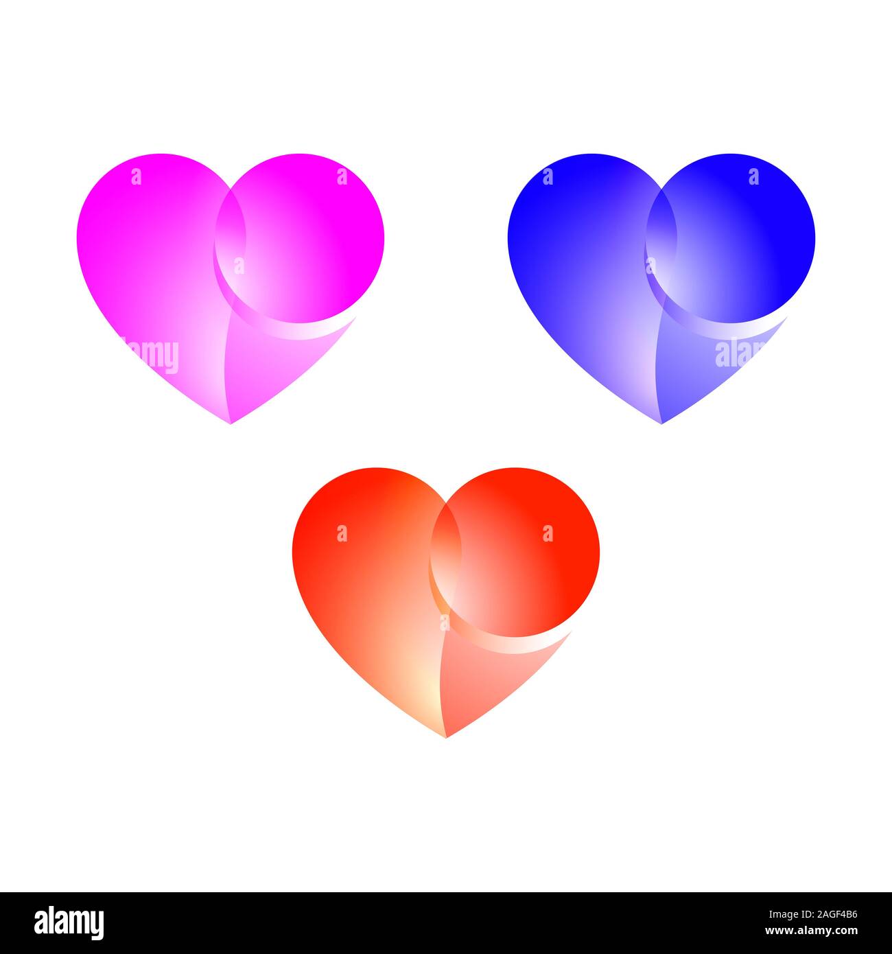 Logo coeur vecteur conception modèle. Happy Valentines Day concept. Logo coeur abstrait vecteur icône design Banque D'Images