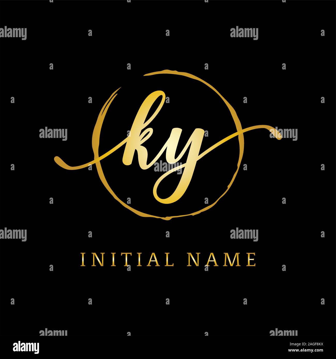 KY logo de beauté de luxe d'inspiration, conception de logo, nom du logo initial Illustration de Vecteur