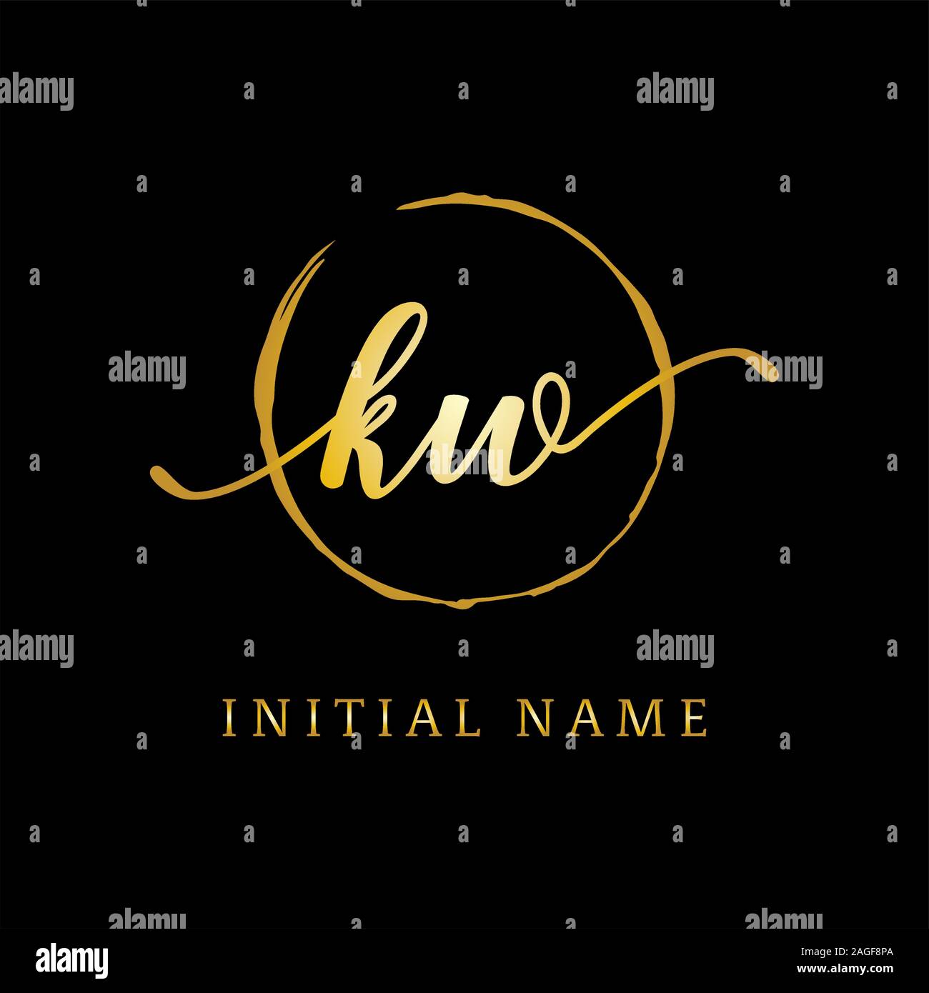 KW logo inspiration, beauté logo design de luxe, premier nom du logo Illustration de Vecteur