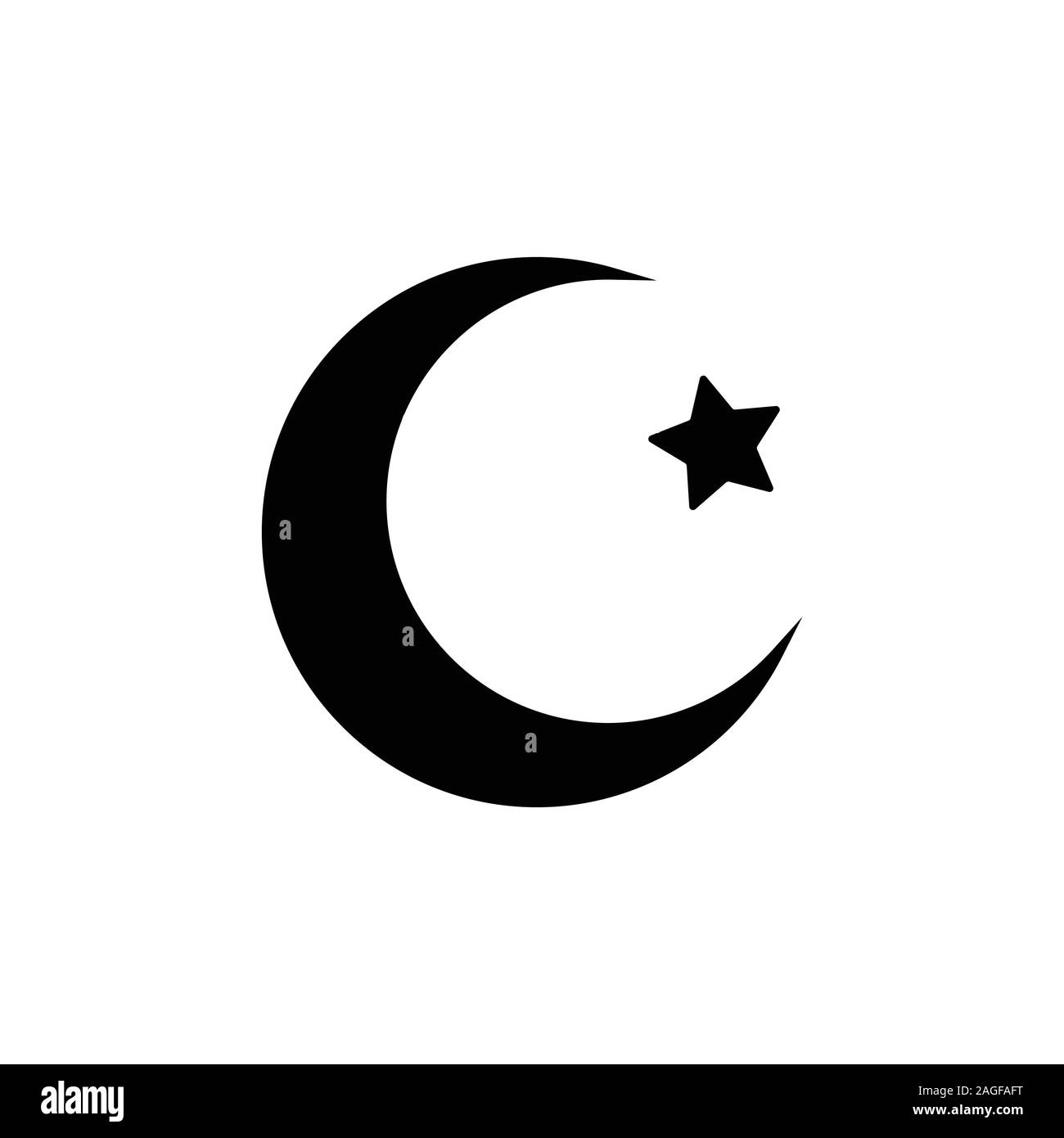 L'icône de la Lune et les étoiles. Télévision vector illustration en noir sur fond blanc Illustration de Vecteur
