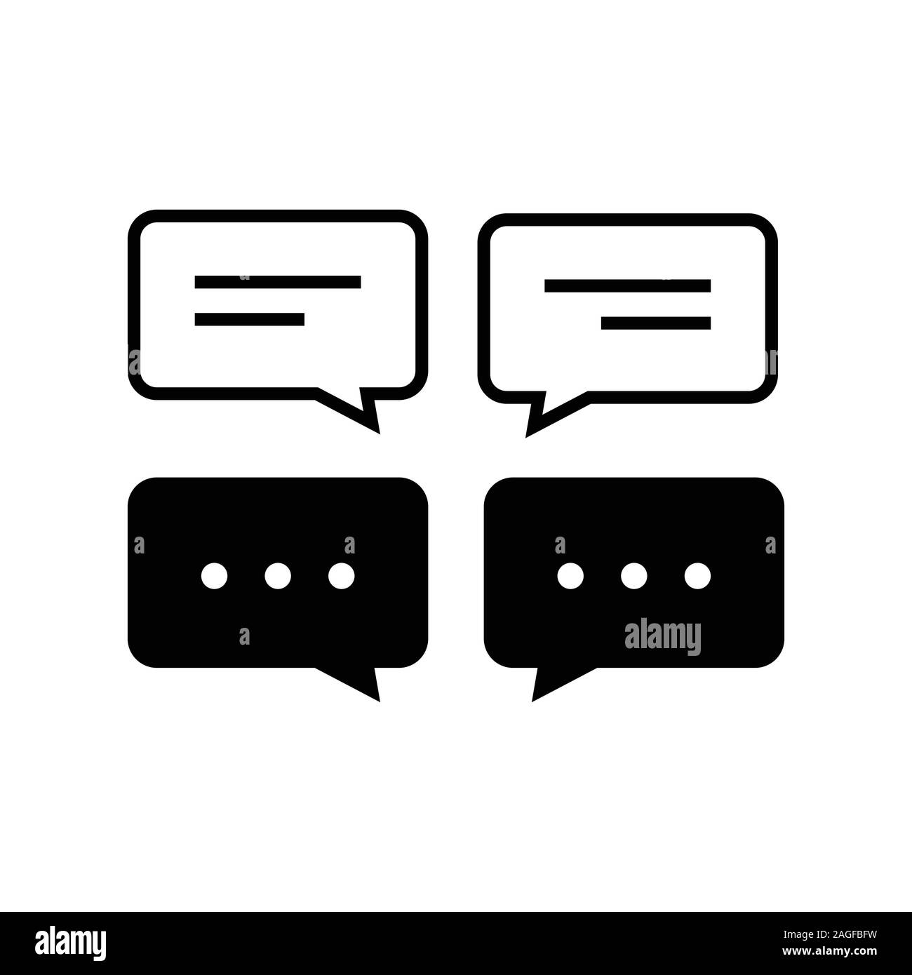 Chat et Bulle Jeu Iicons sur fond blanc. eps 10 Illustration de Vecteur