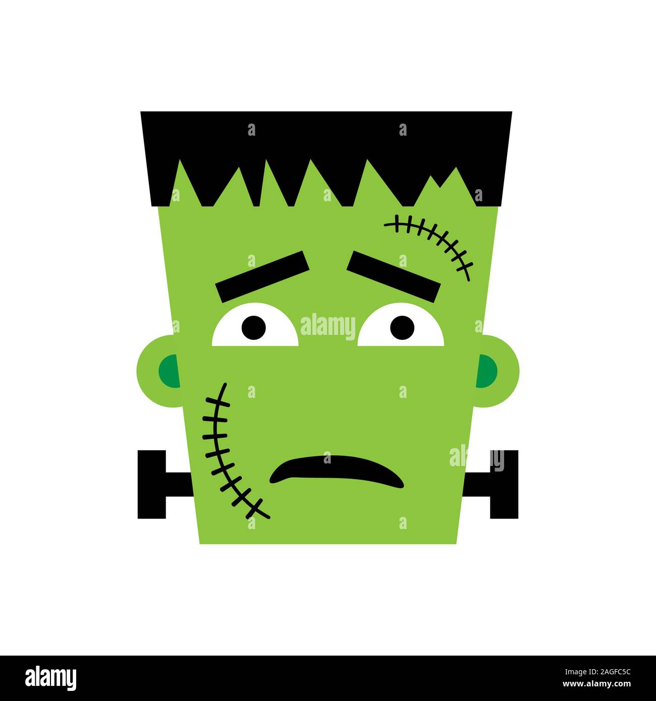Frankenstein Halloween illustration vectorielle. Frankenstein triste jour. L'illustration pour enfants, carte Halloween, imprimer. Illustration de Vecteur