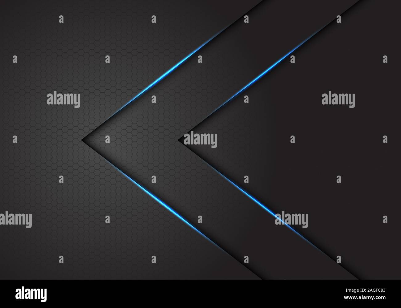 Résumé Le sens de la flèche bleue double gris foncé sur maille hexagonale design luxe moderne futuristic background vector illustration. Illustration de Vecteur