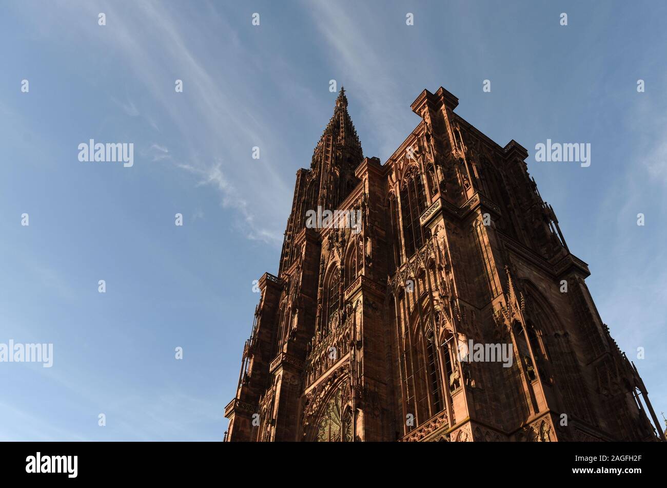 La cathédrale de Strasbourg ou la cathédrale de Notre-Dame de Strasbourg à Strasbourg, France. Banque D'Images